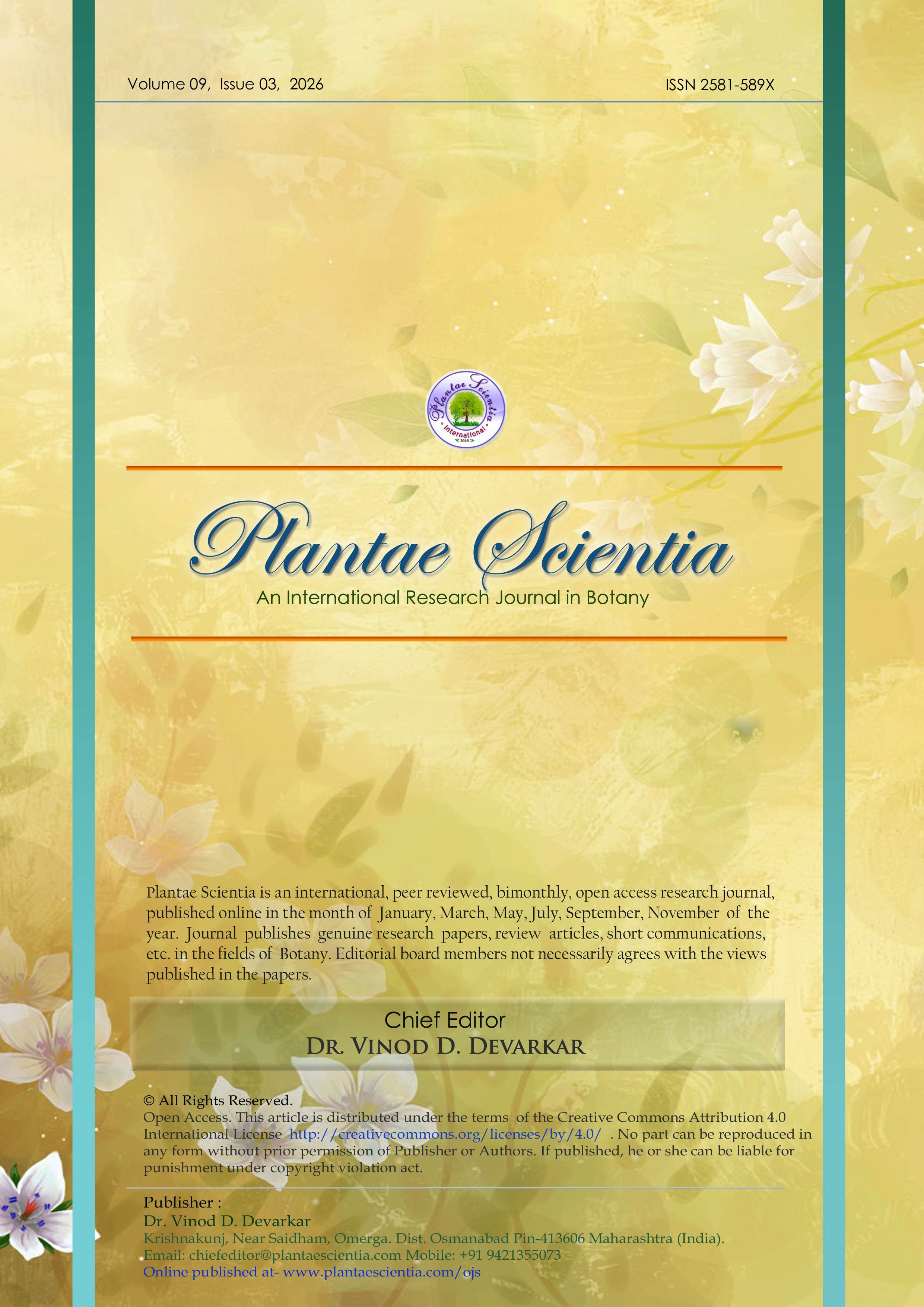 					View Vol. 9 No. 3 (2026): Plantae Scientia
				